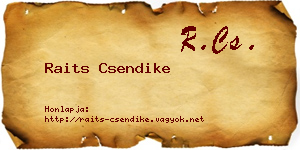 Raits Csendike névjegykártya